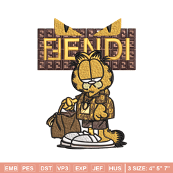 Garfield Fendi Embroidery design, Garfield Fendi cartoon Embroidery, cartoon design, Embroidery File, Digital download.