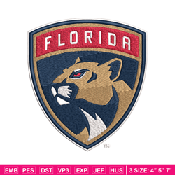 Florida Panthers logo Embroidery, NHL Embroidery, Sport embroidery, Logo Embroidery, NHL Embroidery design