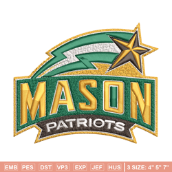 George Mason Patriots embroidery design, George Mason Patriots embroidery, logo Sport, Sport embroidery, NCAA embroidery