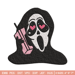 Ghost Face Call Me Embroidery design, Ghost Face Embroidery, Embroidery File, Horror design, Digital download.