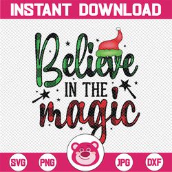 Believe In The Magic, Merry Christmas Png, Christmas Png, Cowhide, Believe, Western, Digital Download,Sublimation Design