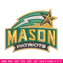 George Mason Patriots embroidery design, George Mason Patriots embroidery, logo Sport, Sport embroidery, NCAA embroidery