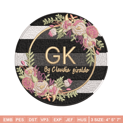 Gk Logo embroidery design, Gk Logo embroidery, logo design, embroidery file, logo shirt, Digital download.