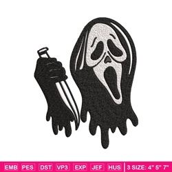Ghost face knife Embroidery design, Horror Embroidery, Embroidery File, logo design, logo shirt, Digital download.