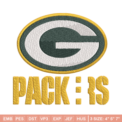 Green Bay Packers logo Embroidery, NFL Embroidery, Sport embroidery, Logo Embroidery, NFL Embroidery design.