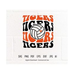 Tigers Volleyball SVG PNG, Tigers Mascot svg, Tigers svg, Tigers School Team svg, Tigers Cheer svg, Stacked Tigers svg ,