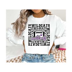 Wildcats Football SVG PNG, Wildcats Mascot, Wildcats Cheer, Wildcats Shirt, Wildcats svg, School Spirit, Wildcats Mom, W