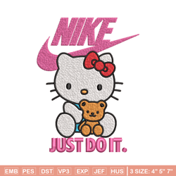 Hello kitty Nike Embroidery design, Hello kitty Embroidery, Nike design, Embroidery file, cartoon logo. Instant download