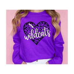 Leopard Heart Wildcats SVG, Wildcats Mascot svg,Wildcats svg,Wildcats School Team,Wildcats Cheer svg,Wildcats Football,W