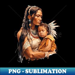 Native American Mother  Son - Exclusive Sublimation Digital File - Vibrant and Eye-Catching Typography