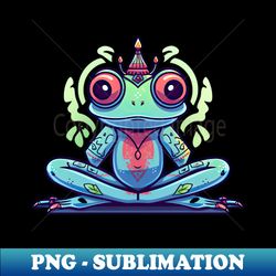 Zen Frog Yoga - Sublimation-Ready PNG File - Stunning Sublimation Graphics