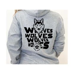 Wolves SVG PNG, Wolves Face svg, Wolves Paw svg, Wolves Mascot svg, Wolves Cheer svg, Wolves Vibes svg, School Spirit sv