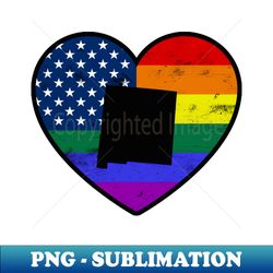 New Mexico United States Gay Pride Flag Heart - Stylish Sublimation Digital Download - Defying the Norms