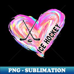 ice hockey watercolor heart brush - elegant sublimation png download - create with confidence