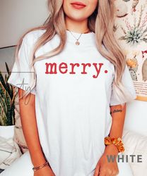 Merry Christmas Trees Sweatshirt, Cute Merry & Bright Sweatshirt, Holiday Sweater, Womens Holiday Sweatshirt, Christmas
