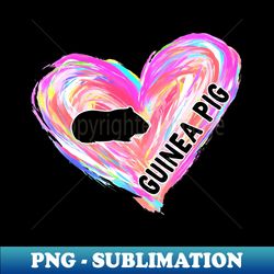 guinea pig watercolor heart brush - trendy sublimation digital download - perfect for creative projects