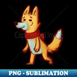 Cute Red Wolf Drawing - Digital Sublimation Download File - Create with Confidence
