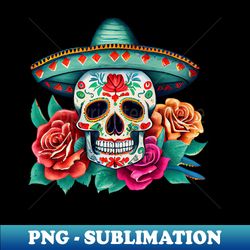 cinco de mayo skull with hat - instant sublimation digital download - unleash your inner rebellion