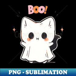 Cute Cat Ghost Boo Spooky - Trendy Sublimation Digital Download - Create with Confidence