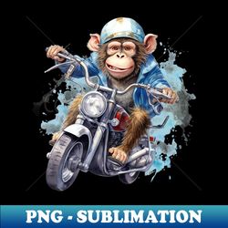 Baby Monkey Riding Motorbike - Sublimation-Ready PNG File - Enhance Your Apparel with Stunning Detail
