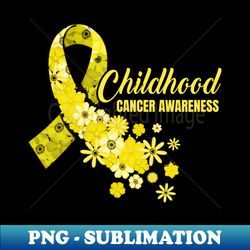 Childhood Cancer Awareness Ribbon Cancer Survivor Groovy - PNG Transparent Digital Download File for Sublimation - Bring Your Designs to Life