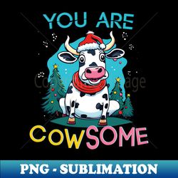 Cowsome Christmas Cow Cartoon - High-Resolution PNG Sublimation File - Boost Your Success with this Inspirational PNG Download