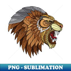 Zentangle Lion Head - PNG Transparent Digital Download File for Sublimation - Bold & Eye-catching