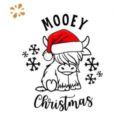 Funny Mooey Christmas With Santa Hat SVG Cricut Files
