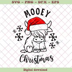 Funny Mooey Christmas With Santa Hat SVG Cricut Files