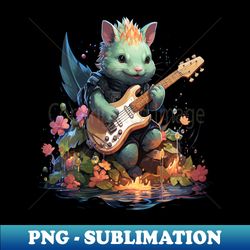 Axolotl Playing Guitar - Decorative Sublimation PNG File - Instantly Transform Your Sublimation Projects