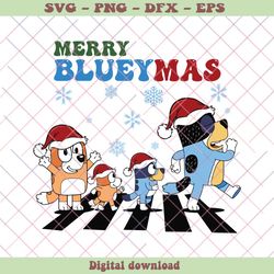 Merry Blueymas Bluey Family On The Street SVG Cricut Files