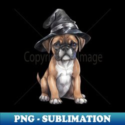 Watercolor Boxer Dog in Witch Hat - Exclusive Sublimation Digital File - Bold & Eye-catching