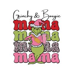 Cute Grinchy And Bougie Mama SVG Graphic Design File
