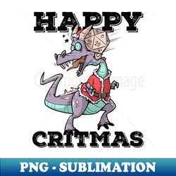 Critical Hit D20 Dice RPG Meme PnP Dragon Happy Critmas Gift - Unique Sublimation PNG Download - Stunning Sublimation Graphics