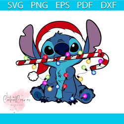 Cute Stitch Christmas Santa Vibe PNG Sublimation Digital