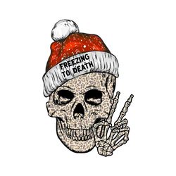 Christmas Freezing To Death Leopard Skull PNG Download