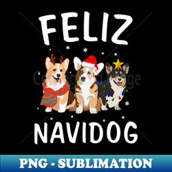 feliz navidog corgi reindeer light christmas lover gift - modern sublimation png file - instantly transform your sublimation projects