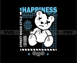 Teddy Happiness  Stretwear, Teddy Bear Tshirt Design, Streetwear Teddy Bear PNG, Urban, DTG, DTF 28