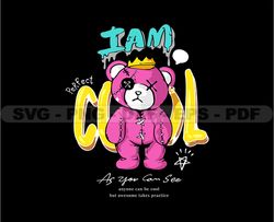 Cool Teddy Bear Stretwear, Teddy Bear Tshirt Design, Streetwear Teddy Bear PNG, Urban, DTG, DTF 104