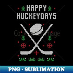 Happy Hockeydays Funny Ugly Christmas Sweater - Premium Sublimation Digital Download - Instantly Transform Your Sublimation Projects