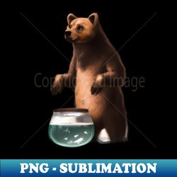 Cute Grizzly Bear Drawing - Digital Sublimation Download File - Create with Confidence