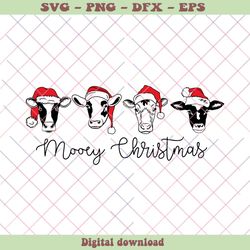 Vintage Boo Haw Cowboy PNGute Cow Mooey Christmas Santa Hat SVG Digital Cricut File