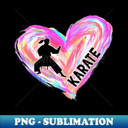 karate watercolor heart brush - instant png sublimation download - enhance your apparel with stunning detail