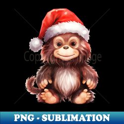 Orangutan in Santa Hat - Stylish Sublimation Digital Download - Transform Your Sublimation Creations