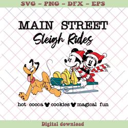 Main Street Sleigh Rides Hot Cocoa Cookies SVG Digital Files
