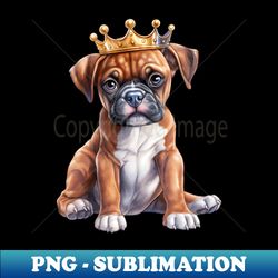 Watercolor Boxer Dog Wearing a Crown - Premium Sublimation Digital Download - Bold & Eye-catching