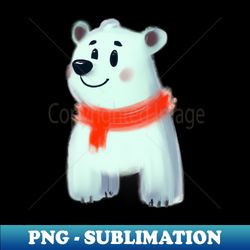 cute polar bear drawing - png sublimation digital download - create with confidence