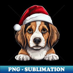 Christmas Peeking Beagle Dog - Trendy Sublimation Digital Download - Enhance Your Apparel with Stunning Detail