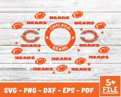 Chicago Bears Full Wrap Template Svg, Cup Wrap Coffee 07