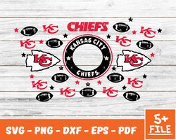 Kansas city Chiefs Full Wrap Template Svg, Cup Wrap Coffee 17